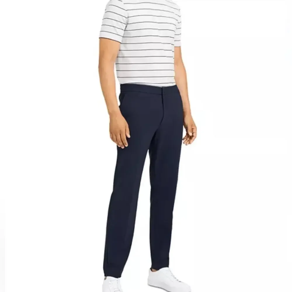 Theory Men’s Mayer Drawstring Precision Slim Fit Ponte Pants Navy